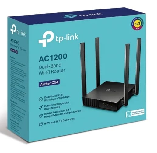 TP-Link Archer C54 Dual-Band Wi-Fi Router – 1200 Mbps High-Speed Wi-Fi, MU-MIMO & Beamforming Technology - AC1200
