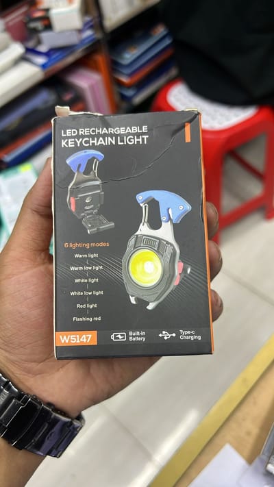 Keychain LED Flashlights – Rechargeable Torch with 7 Light Modes, Lighter, Whistle, Screwdriver, Bottle Opener, Magnet Base, 800 Lumens COB Light for Camping and Outdoor Emergency_img_0