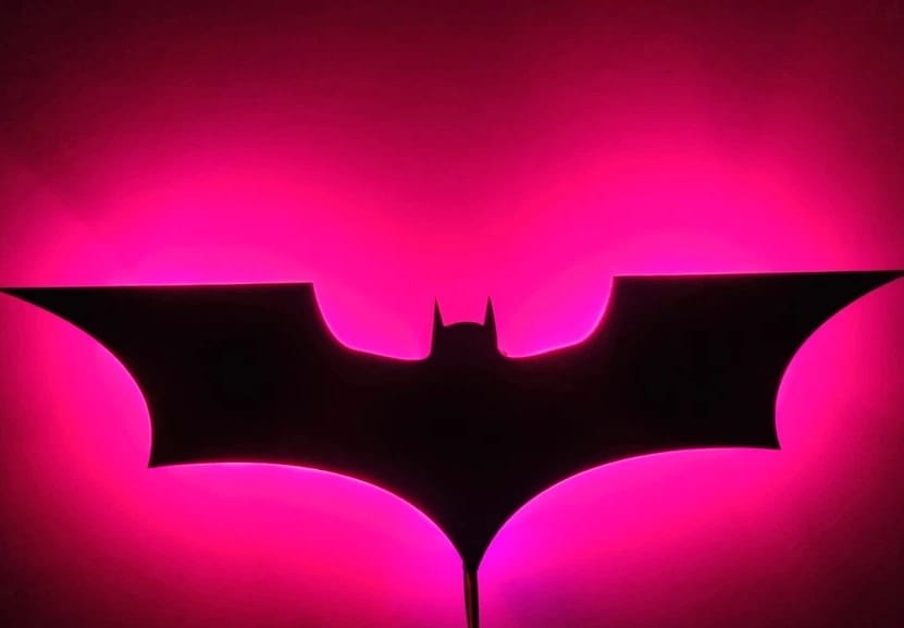 Batman logo LED night light, dark knight themed light
