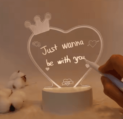 3D LED Love Note USB Message Board with Pen – Acrylic Night Light Gi_img_0