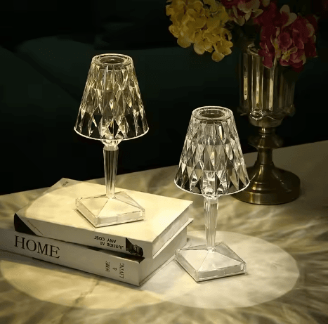 Wholesale Luxury Modern Crystal Table Lamp RGB Night Light USB Charging Flexible Bedside Factory Cross-Border Design