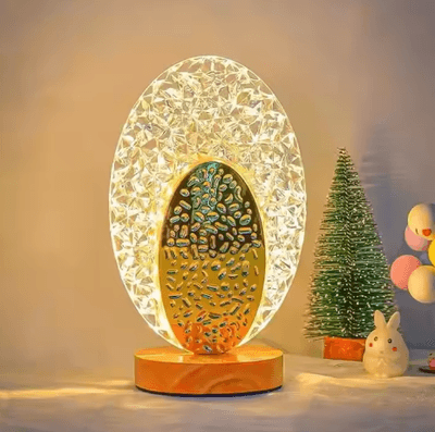 Bedroom Crystal Desk Light Water Ripple Pattern Projector Night Light Tricolor Usb Bedside Table Lamp_img_0