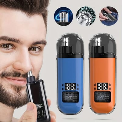 Portable Painless Electric Nose and Ear Hair Clippers with Digital Display_img_0