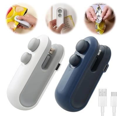 USB Rechargeable Handheld Food Bag Sealer – Seal Freshness Anytime_img_2