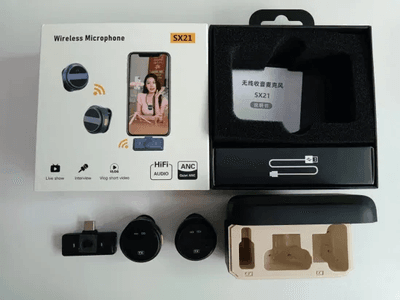 SX21 Magnetic Hanging Neck Wireless Lavalier Microphone Dedicated Long Battery Life with Storage Compartment_img_2