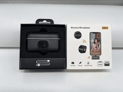 SX21 Magnetic Hanging Neck Wireless Lavalier Microphone Dedicated Long Battery Life with Storage Compartment_img_4
