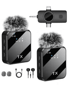 F11-2 3in 1 Wireless Collar Microphone for iPhone/Android/Type C_img_2