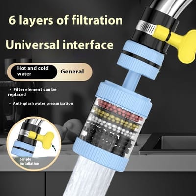 Universal Six-Layer Removable Washable Household Faucet Filter Splash-Proof Shower Water Saver Kitchen Tap Colander Strainer_img_5