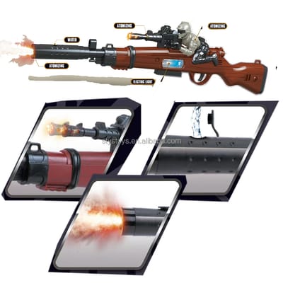 Spray Function Operated Flashing Gun Electric Soldiers Vibration Sniper Lights Sounds Toy Guns for Boys_img_2