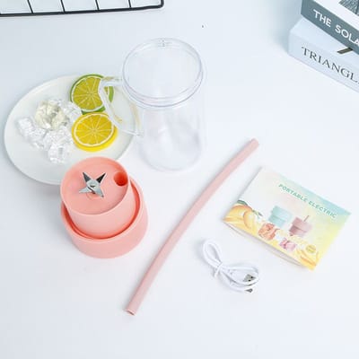 USB Electric Stainless Steel Fruit Juicer Cup Extractor Blender Juice Maker Machine Portable Juicer With Straw_img_4