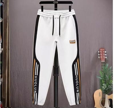 Black Cargo Stripe Sweatpants Joggers_img_0
