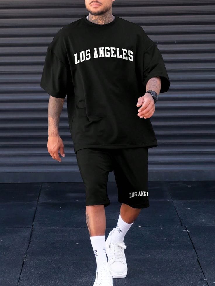 Premium Drop Shoulder T-Shirt & Pant Combo