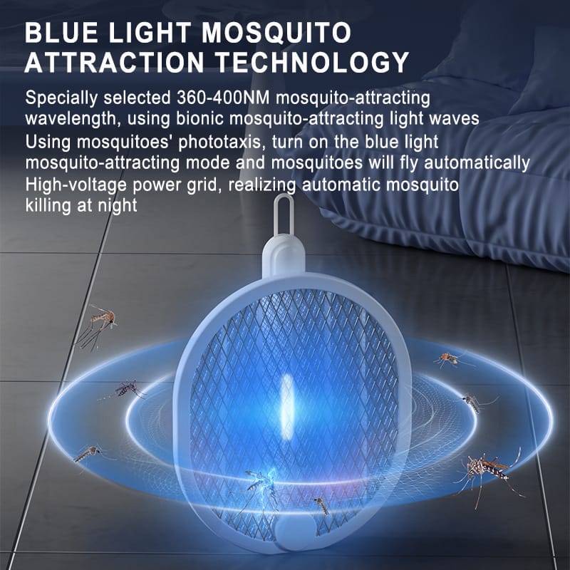 New Design Household Pest Control USB Rechargeable Foldable Hanging Electric Mosquito Killer Fly Swatter