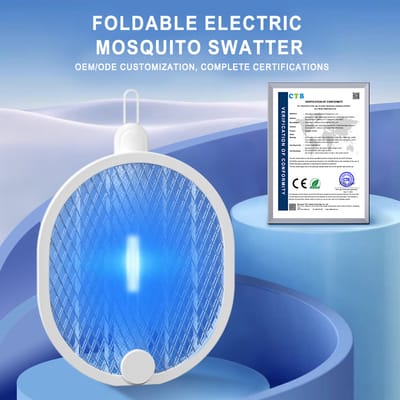 New Design Household Pest Control USB Rechargeable Foldable Hanging Electric Mosquito Killer Fly Swatter_img_5