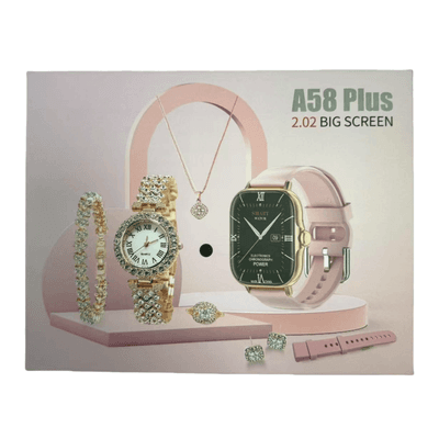 A58 Plus Smartwatch Gift Set For Girls ( 8 in 1)_img_0