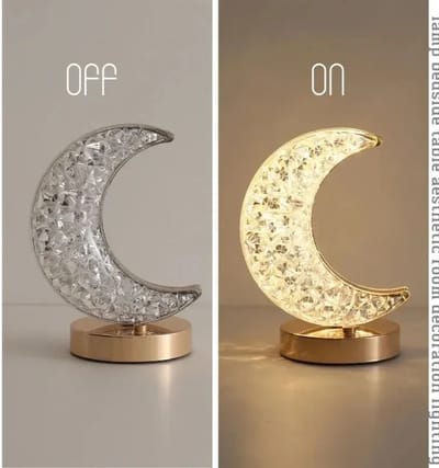 Bedroom Crystal Touch Dimming Night Light Girls Room Home Decor Aesthetics USB Bedside LED Ambient Table 3d Moon Lamp_img_0