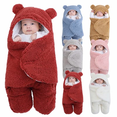 Baby Sleeping Bag Ultra-Soft Fluffy Fleece Newborn Receiving Blanket Infant Boys Girls Clothe Sleeping Nursery Wrap Swaddle_img_0