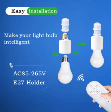 E27 Switch Lamp Holder with English Remote Control_img_0