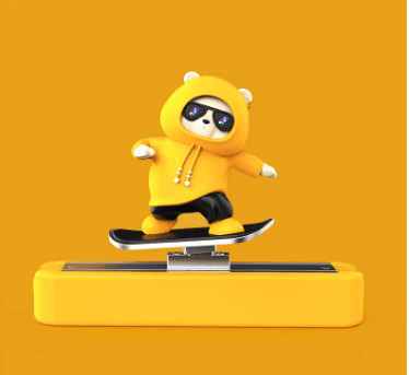 Skateboarding Bear Car Dashboard Decor_img_0