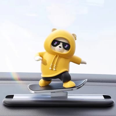 Skateboarding Bear Car Dashboard Decor_img_2