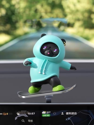Skateboarding Bear Car Dashboard Decor_img_3