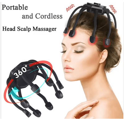 8 Heads Finger Vibrating Octopus Electric Scalp Head Massager Rechargeable Smart Vibration Spider Head Massage Tool_img_5