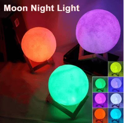 Moon Lamp LED Night Light Battery Powered With Stand Starry Lamp Bedroom Decor Night Lights Kids Gift Moon Lamp_img_0