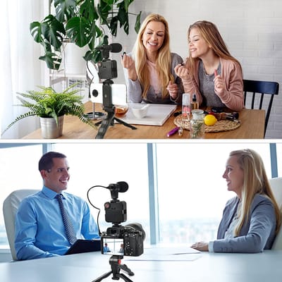 Video -Making Tripod Kit For Live Broadcast 3 In 1 With Microphone, Led Light, Mini Stand & Remote Control, Vloging Kit_img_5