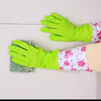 Rubber Cleaning Gloves Kitchen Dishwashing Gloves_img_1