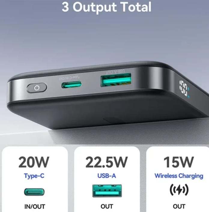 JOYROOM JR-PBM12 22.5W 10000mAh Wireless Power Bank with Kickstand