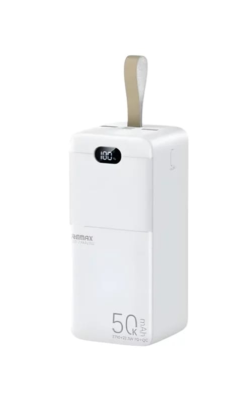 Remax RPP-117 Piloteer Series 50000mAh 27W Fast Charging Power Bank – White Color