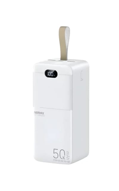 Remax RPP-117 Piloteer Series 50000mAh 27W Fast Charging Power Bank – White Color_img_0