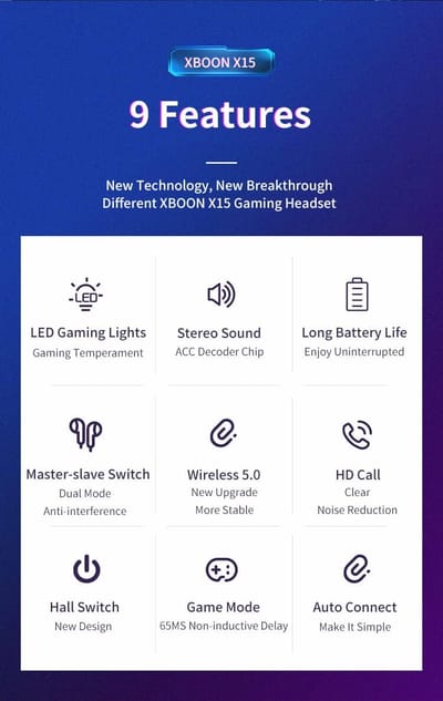 X15 TWS Wireless Earphone 5.3 bluetooth Headphone 65ms Low Latency Earbud Esport Gaming Headset Gamer_img_2