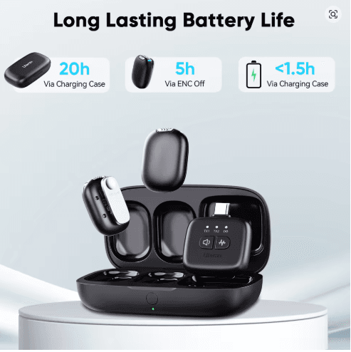 Ulanzi A30 Wireless Lavalier Microphone Audio Video Recording Noise Reduction Magnectic Mini Mic For iPhone 16 15 Android Phone