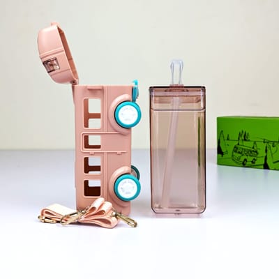 Bus Design Straw Water Bottle_img_0