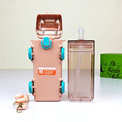 Bus Design Straw Water Bottle_img_2