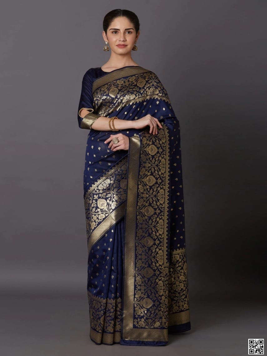 Product - Latest & Exclusive Luxury Stylish Glorious Design Saree With Gorgeous Blouse Piece For Woman