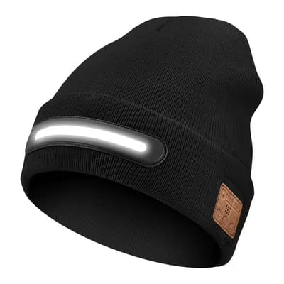 M1-BTD3 Rechargeable LED Light Beanie Hat Night Running Bluetooth-Compatible Music Headset Cap_img_2