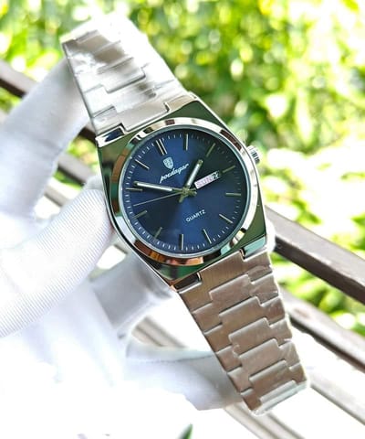 POEDAGAR 930 Men's New Luxury Luminous Date Week Stainless Steel Quartz Watch For Men_img_1