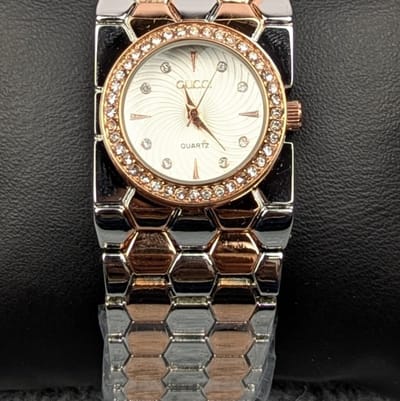Elegant Multti Ladies Quartz Watch with Crystal Bezel – Premium Bracelet Design (White Dial)_img_0