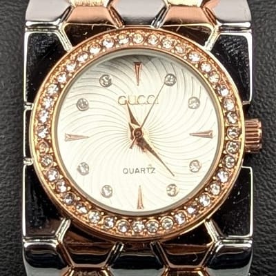 Elegant Multti Ladies Quartz Watch with Crystal Bezel – Premium Bracelet Design (White Dial)_img_1