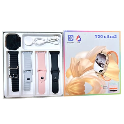 T20 Ultra Smartwatch 2.3 " IPS Full Touch HD Screen Watch With 4 Strap Men Women Bluetooth Call Magnetic Wireless Charging Smartwatch_img_0