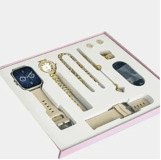 A58 Plus Smart Watch with Elegant Jewelry 8-in-1 Gift Set for Women_img_0