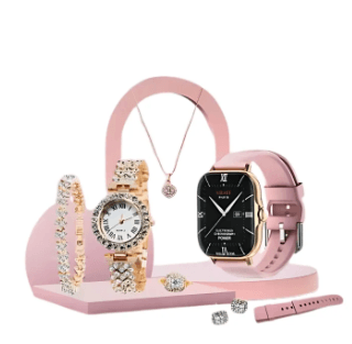 A58 Plus Smart Watch with Elegant Jewelry 8-in-1 Gift Set for Women_img_1