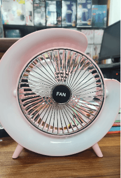 Portable USB Rechargeable Mini Desktop/Table Fan - Rainbow LED Quiet Cooling Fan for Home Office Travel & Indoor Outdoor Use
