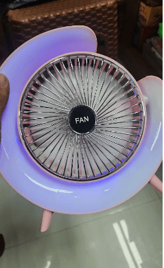Portable USB Rechargeable Mini Desktop/Table Fan - Rainbow LED Quiet Cooling Fan for Home Office Travel & Indoor Outdoor Use_img_2
