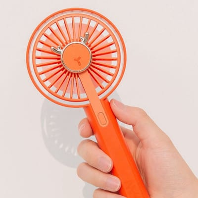 Blue Deer Handheld Fan Mini Portable USB Fan Cartoon Charging with Base Small Fan_img_0