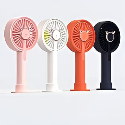 Blue Deer Handheld Fan Mini Portable USB Fan Cartoon Charging with Base Small Fan_img_1