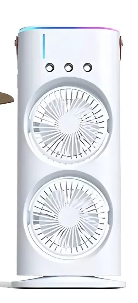 Spray Fan Double-Ended Fan Mini Evaporative Air Cooler Humidifier Fan With LED Light Personal Air Cooler For Travel Camping Room