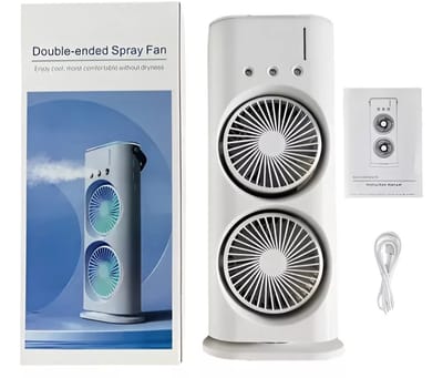 Spray Fan Double-Ended Fan Mini Evaporative Air Cooler Humidifier Fan With LED Light Personal Air Cooler For Travel Camping Room_img_1